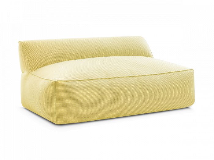 Chauffeuse 2 places sans accoudoir pour canapé de jardin modulable RIVIERA tissu chiné