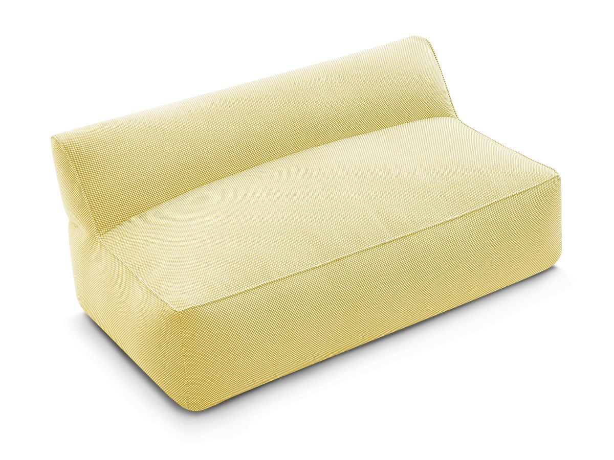 Chauffeuse 2 places sans accoudoir pour canapé de jardin modulable RIVIERA tissu chiné