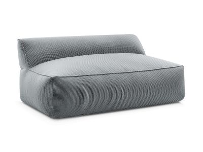 Chauffeuse 2 places sans accoudoir pour canapé de jardin modulable RIVIERA tissu chiné