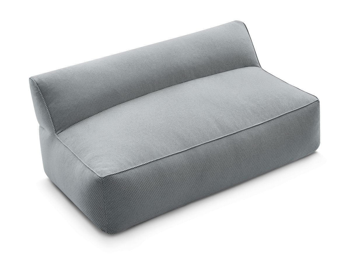 Chauffeuse 2 places sans accoudoir pour canapé de jardin modulable RIVIERA tissu chiné