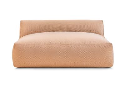 Chauffeuse 2 places sans accoudoir pour canapé de jardin modulable RIVIERA tissu chiné