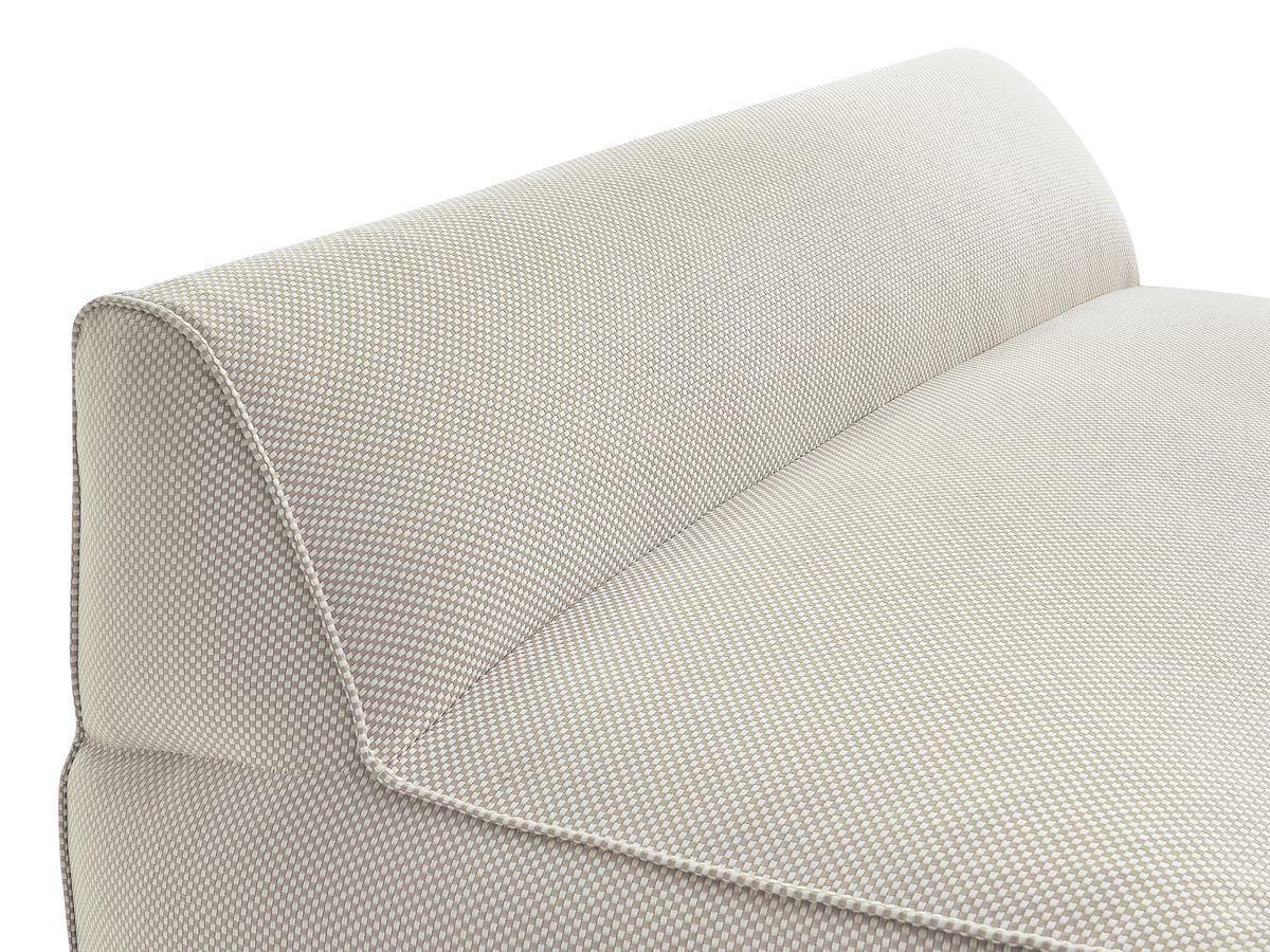 Canapé de jardin modulable RIVIERA tissu chiné avec 1 chauffeuse 1 place, 1 chauffeuse 2 places et 1 méridienne