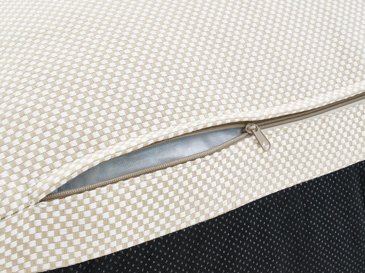 Canapé de jardin modulable RIVIERA tissu chiné avec 1 chauffeuse 1 place, 1 chauffeuse 2 places et 1 méridienne