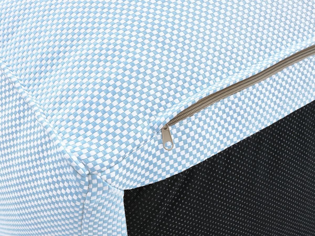 Canapé d'angle fixe EVEREST tissu chiné - Orange - Angle droit - 10 coussins