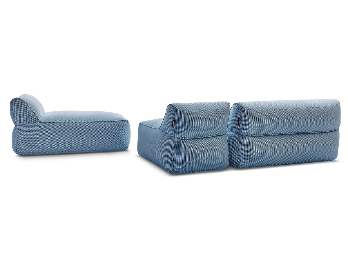 Canapé de jardin modulable RIVIERA chiné bleu foncé — vue 5