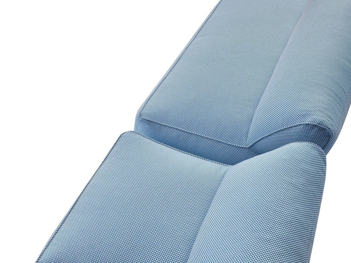 Modulaire tuinbank RIVIERA in gemêleerde stof met 1 eenpersoonsfauteuil, 1 tweepersoonsfauteuil en 1 chaise longue