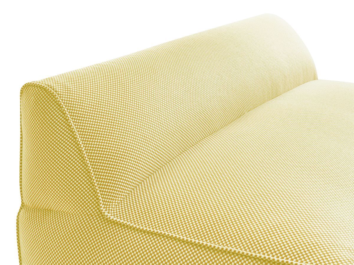 Modulaire tuinbank RIVIERA in gemêleerde stof met 1 eenpersoonsfauteuil, 1 tweepersoonsfauteuil en 1 chaise longue