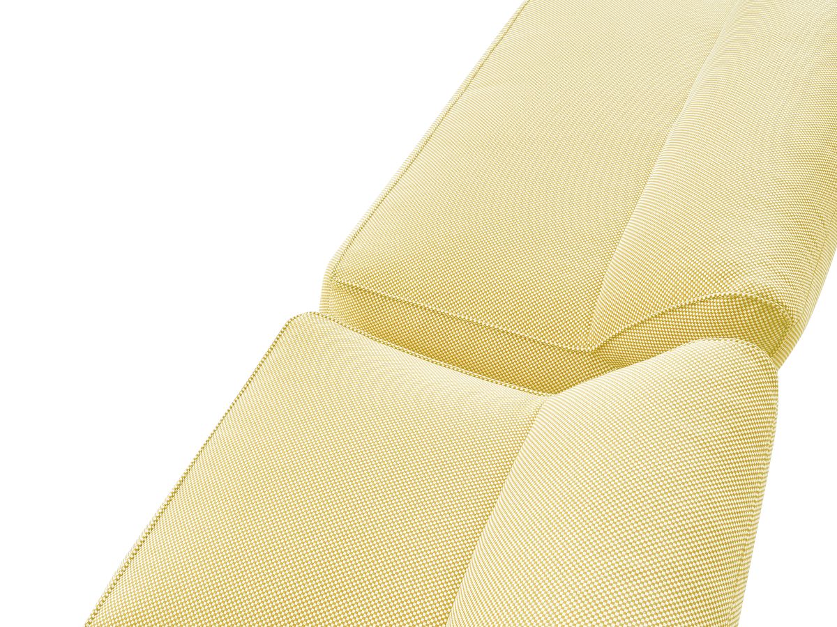 Modulaire tuinbank RIVIERA in gemêleerde stof met 1 eenpersoonsfauteuil, 1 tweepersoonsfauteuil en 1 chaise longue