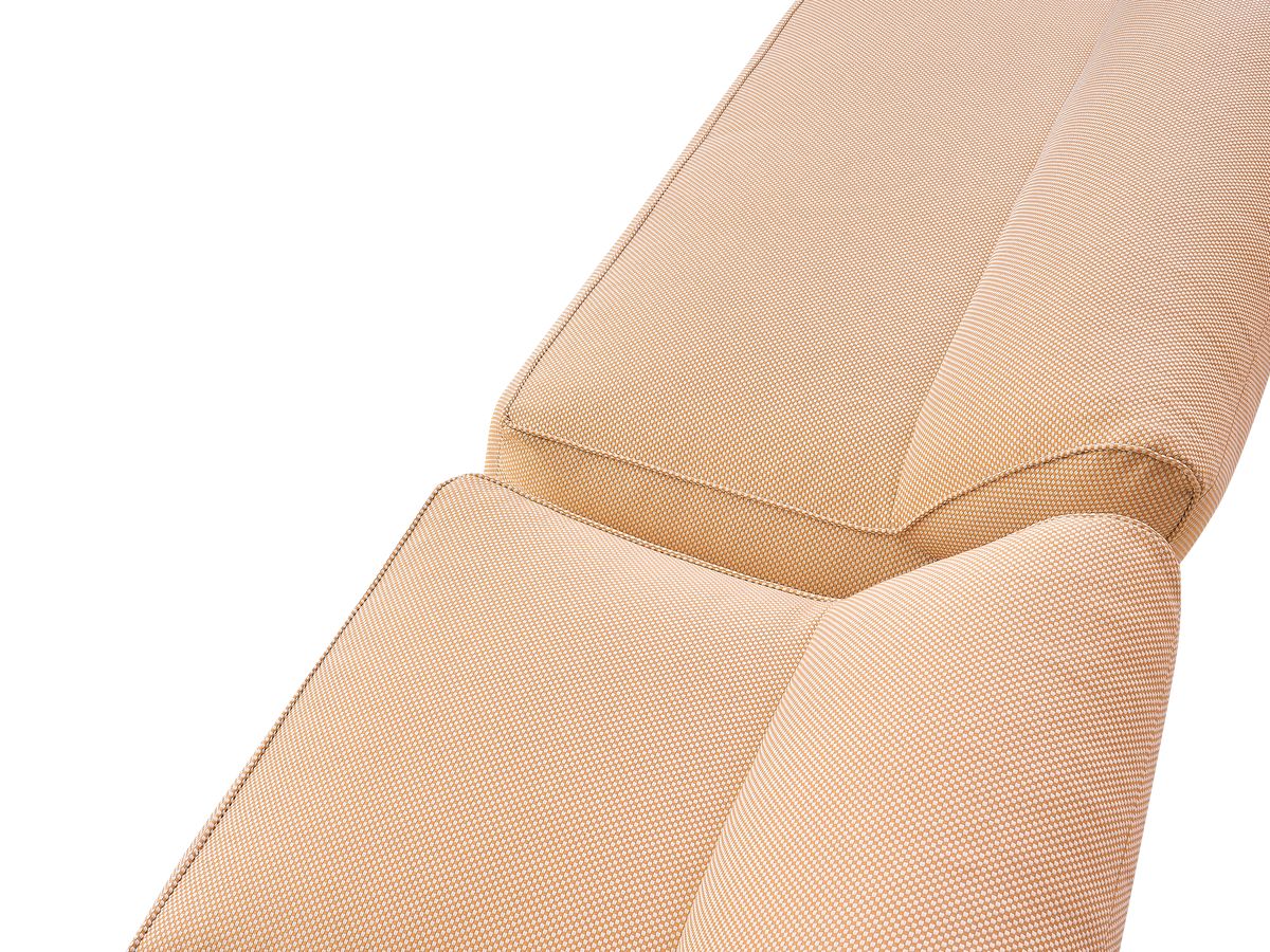 Modulaire tuinbank RIVIERA in gemêleerde stof met 1 eenpersoonsfauteuil, 1 tweepersoonsfauteuil en 1 chaise longue