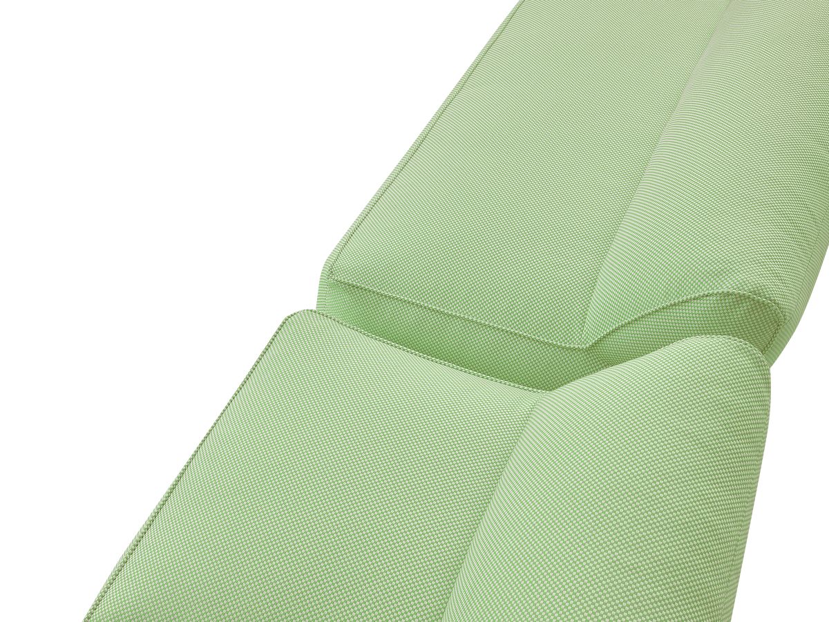 Canapé de jardin modulable RIVIERA tissu chiné avec 1 chauffeuse 1 place, 1 chauffeuse 2 places et 1 méridienne