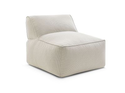 Chauffeuse 1 place sans accoudoir pour canapé de jardin modulable RIVIERA tissu chiné
