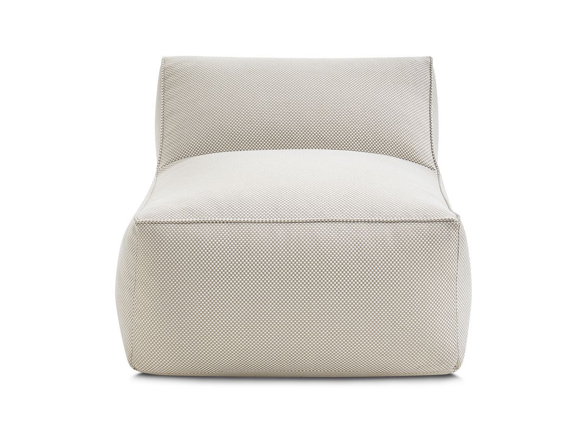 chauffeuse 1 place sans accoudoir pour canapé de jardin modulable riviera tissu chiné de couleur beige