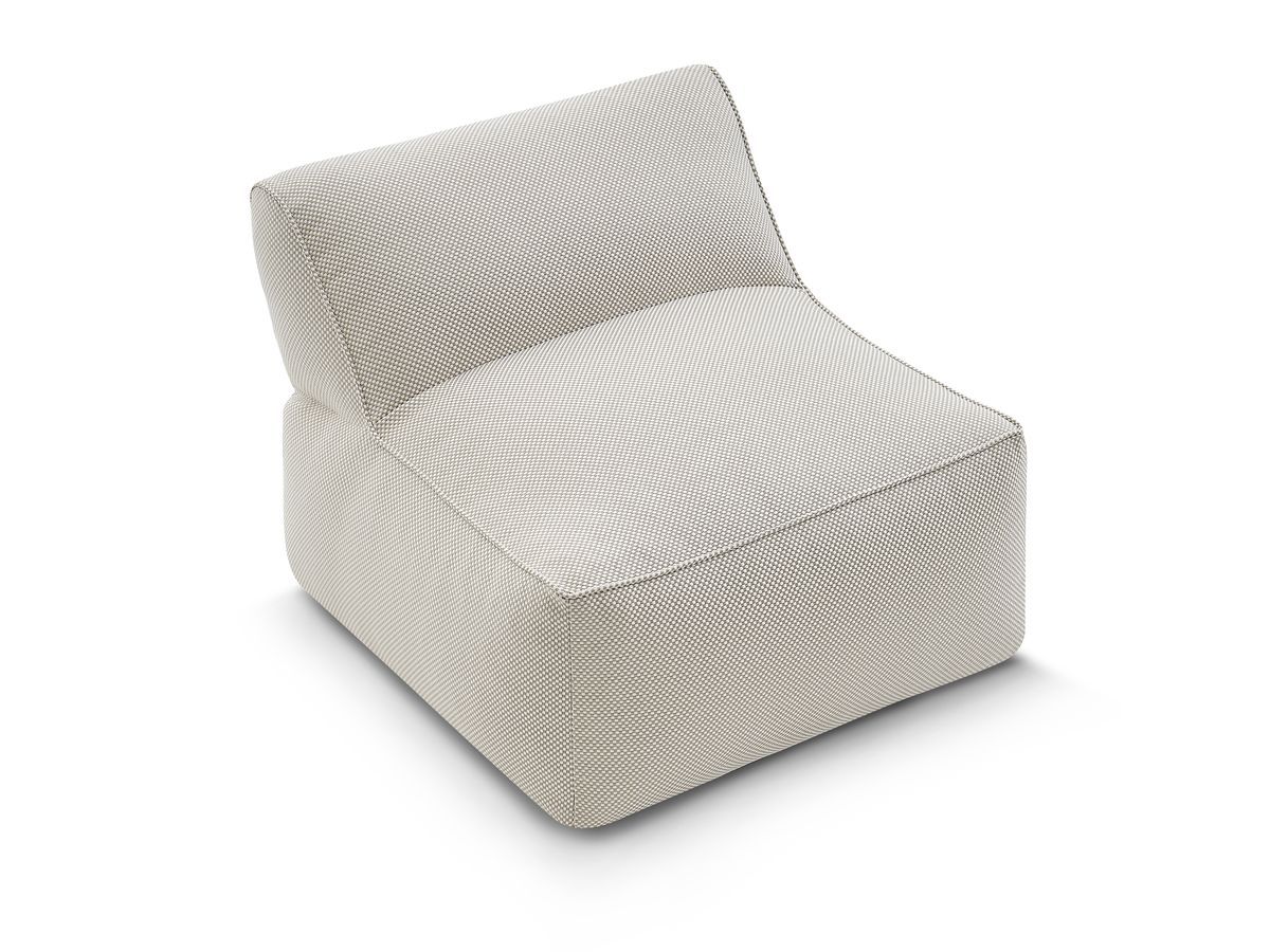 Chauffeuse 1 place sans accoudoir pour canapé de jardin modulable RIVIERA tissu chiné