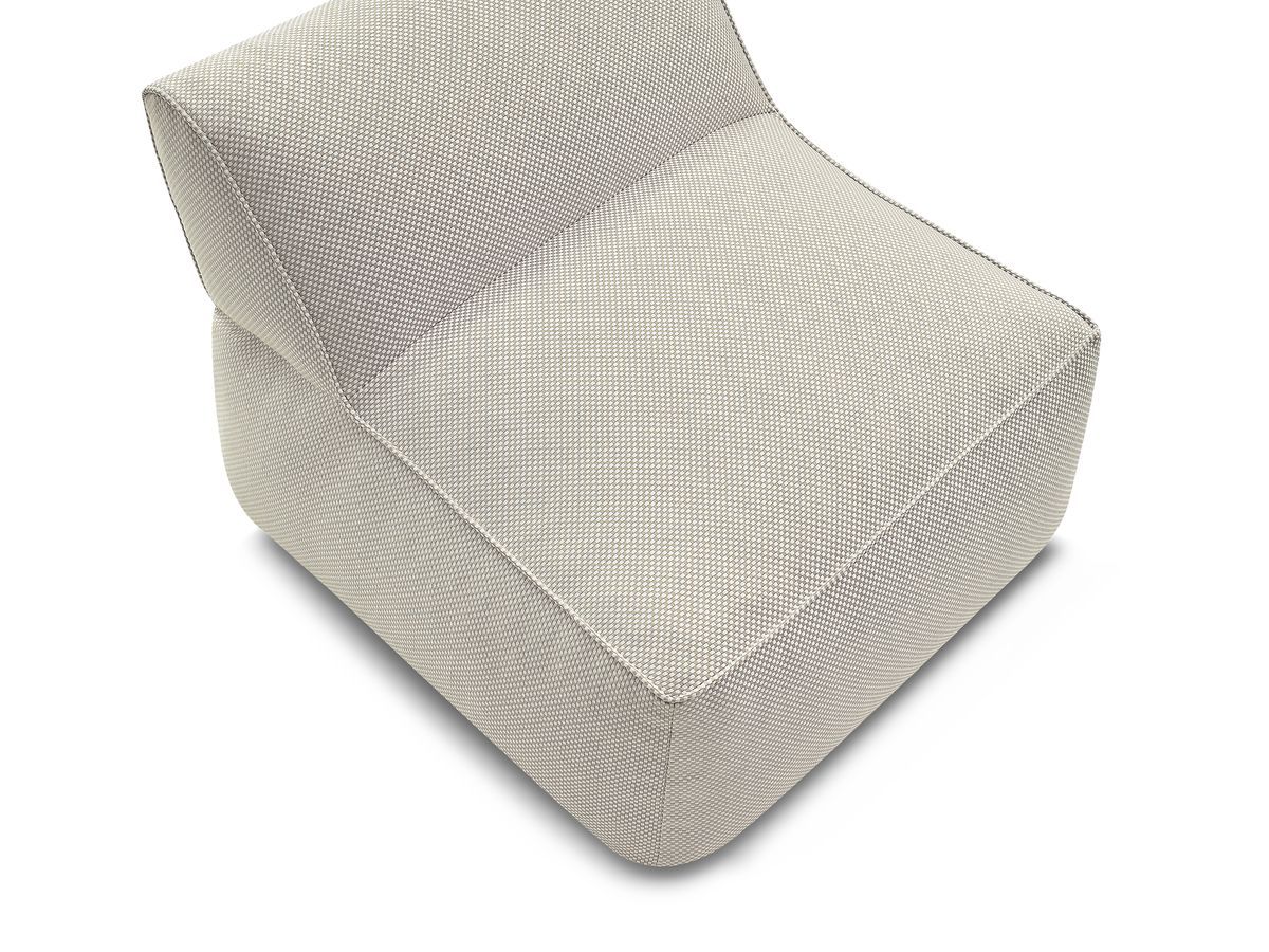 Chauffeuse 1 place sans accoudoir pour canapé de jardin modulable RIVIERA tissu chiné