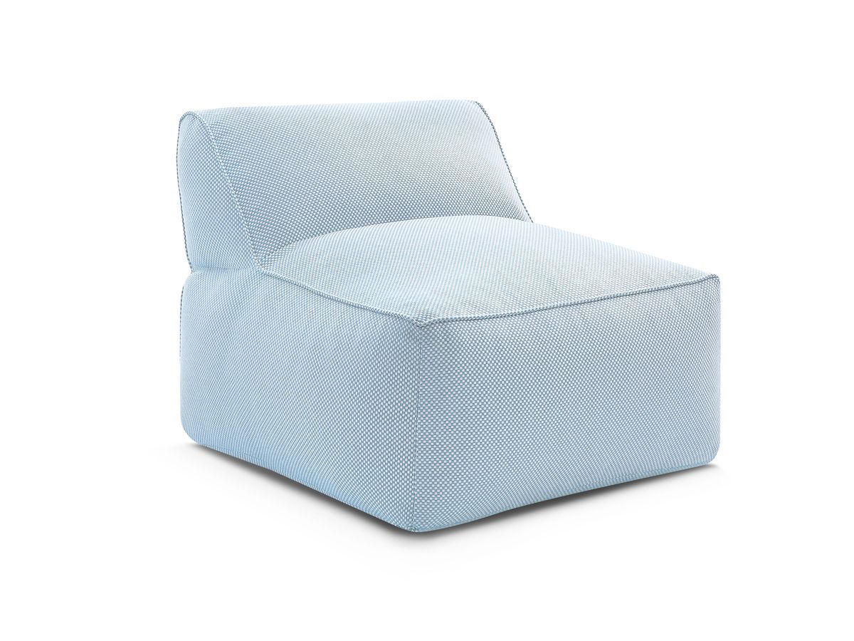 1-zits fauteuil zonder armleuningen voor modulaire tuinbank RIVIERA in gemêleerde stof