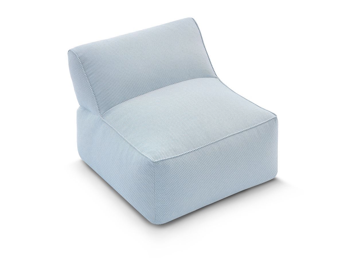 1-zits fauteuil zonder armleuningen voor modulaire tuinbank RIVIERA in gemêleerde stof