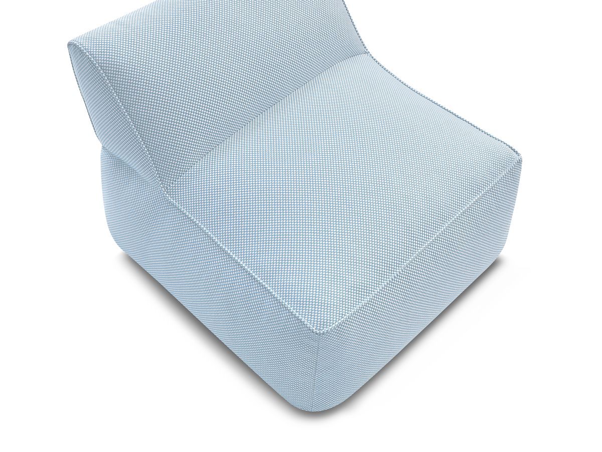 1-zits fauteuil zonder armleuningen voor modulaire tuinbank RIVIERA in gemêleerde stof
