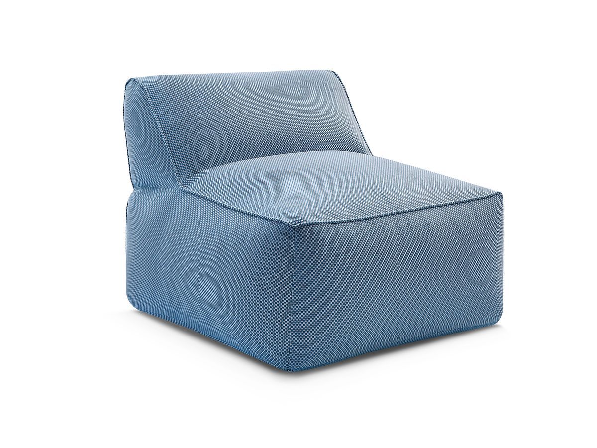 1-zits fauteuil zonder armleuningen voor modulaire tuinbank RIVIERA in gemêleerde stof