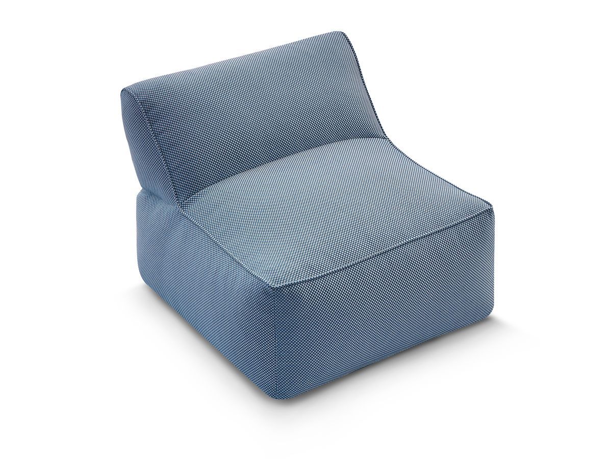 1-zits fauteuil zonder armleuningen voor modulaire tuinbank RIVIERA in gemêleerde stof