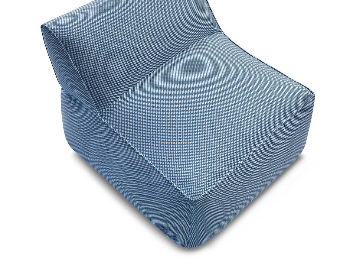 1-zits fauteuil zonder armleuningen voor modulaire tuinbank RIVIERA in gemêleerde stof