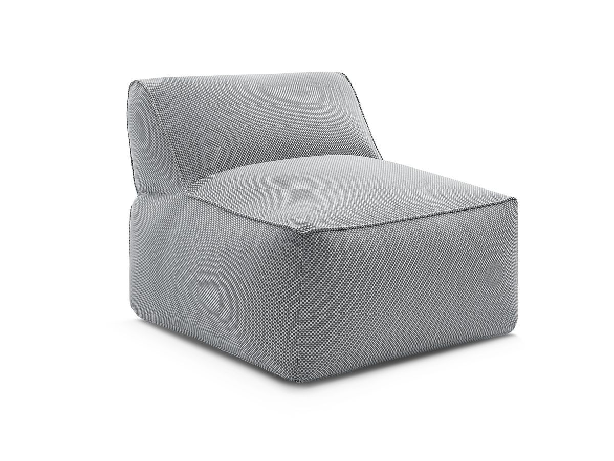 Chauffeuse 1 place sans accoudoir pour canapé de jardin modulable RIVIERA tissu chiné