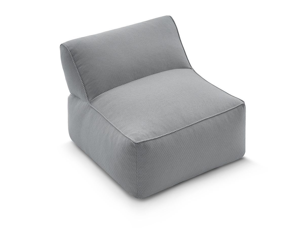 Chauffeuse 1 place sans accoudoir pour canapé de jardin modulable RIVIERA tissu chiné