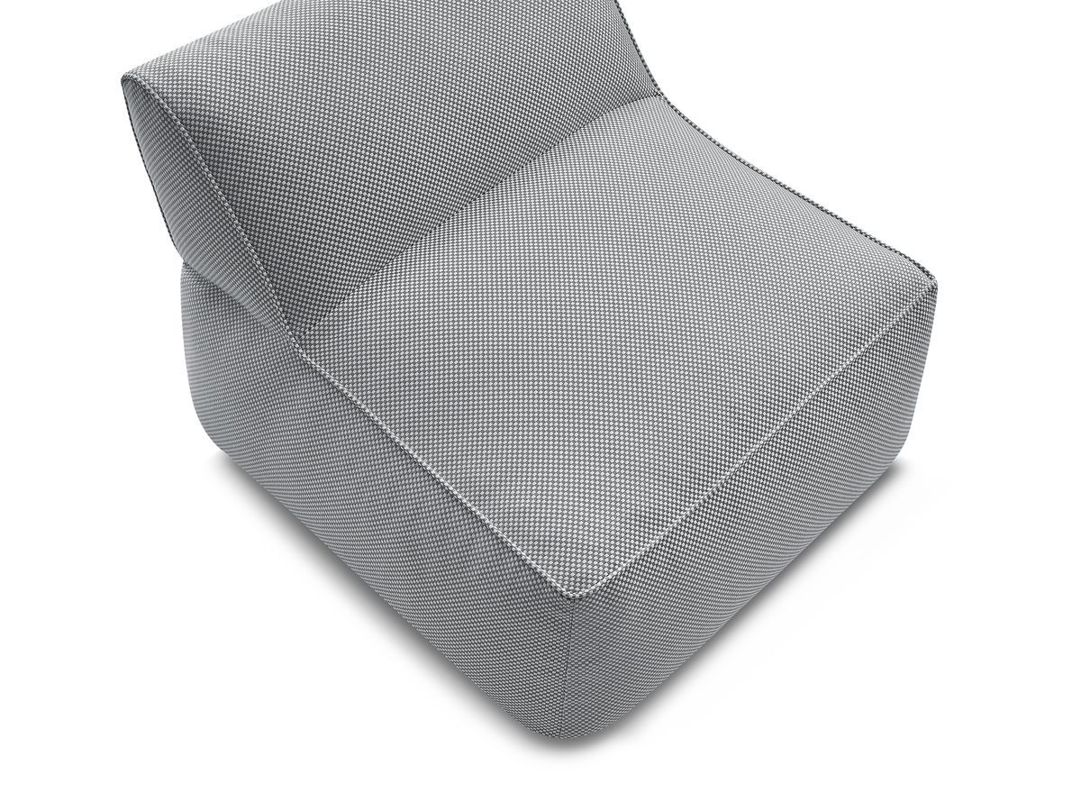 Chauffeuse 1 place sans accoudoir pour canapé de jardin modulable RIVIERA tissu chiné