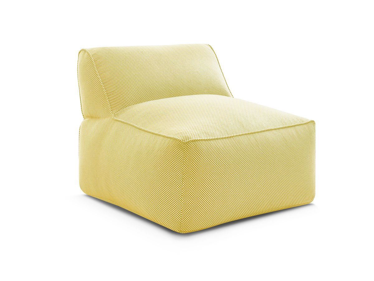1-zits fauteuil zonder armleuningen voor modulaire tuinbank RIVIERA in gemêleerde stof