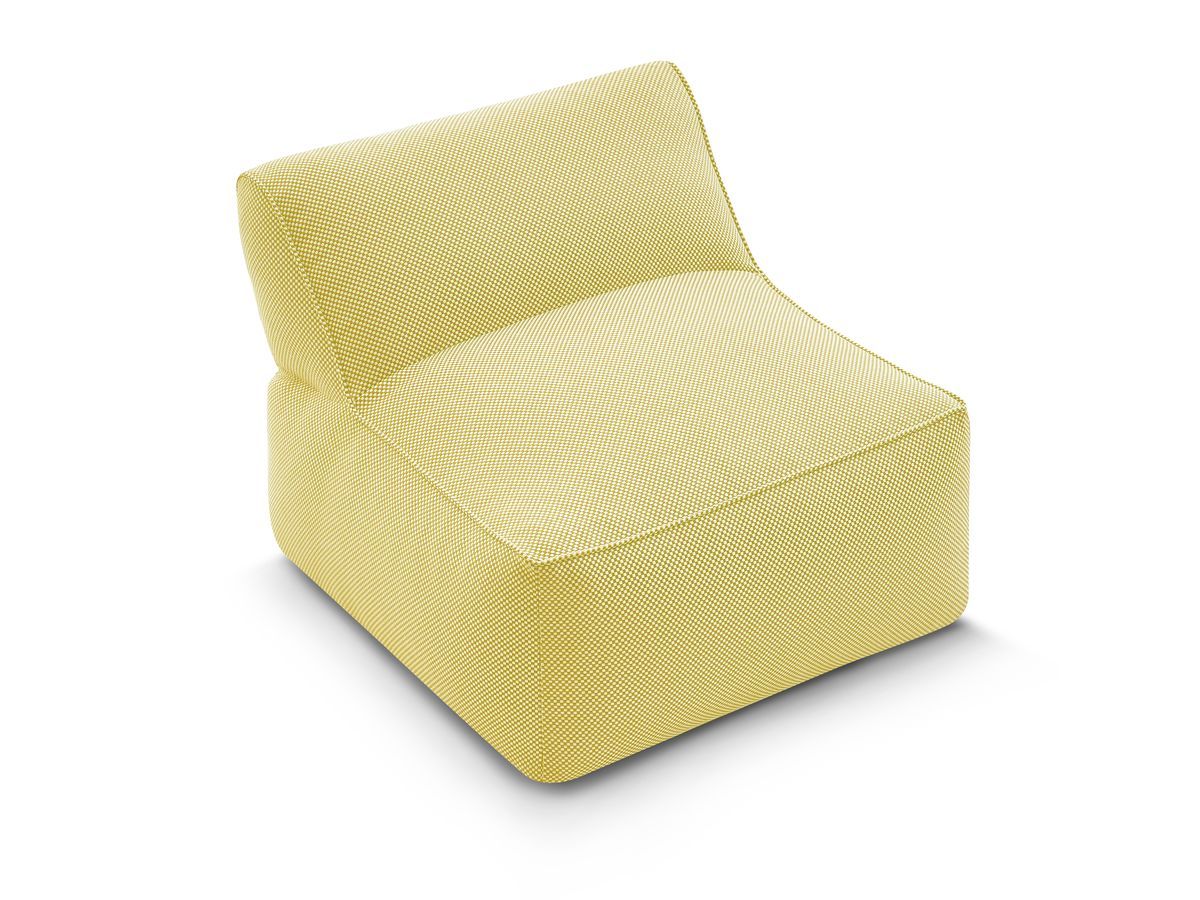 1-zits fauteuil zonder armleuningen voor modulaire tuinbank RIVIERA in gemêleerde stof