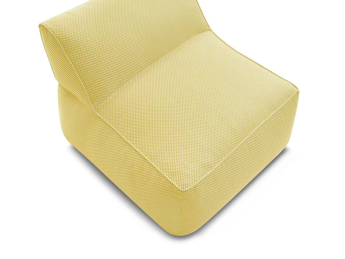 1-zits fauteuil zonder armleuningen voor modulaire tuinbank RIVIERA in gemêleerde stof