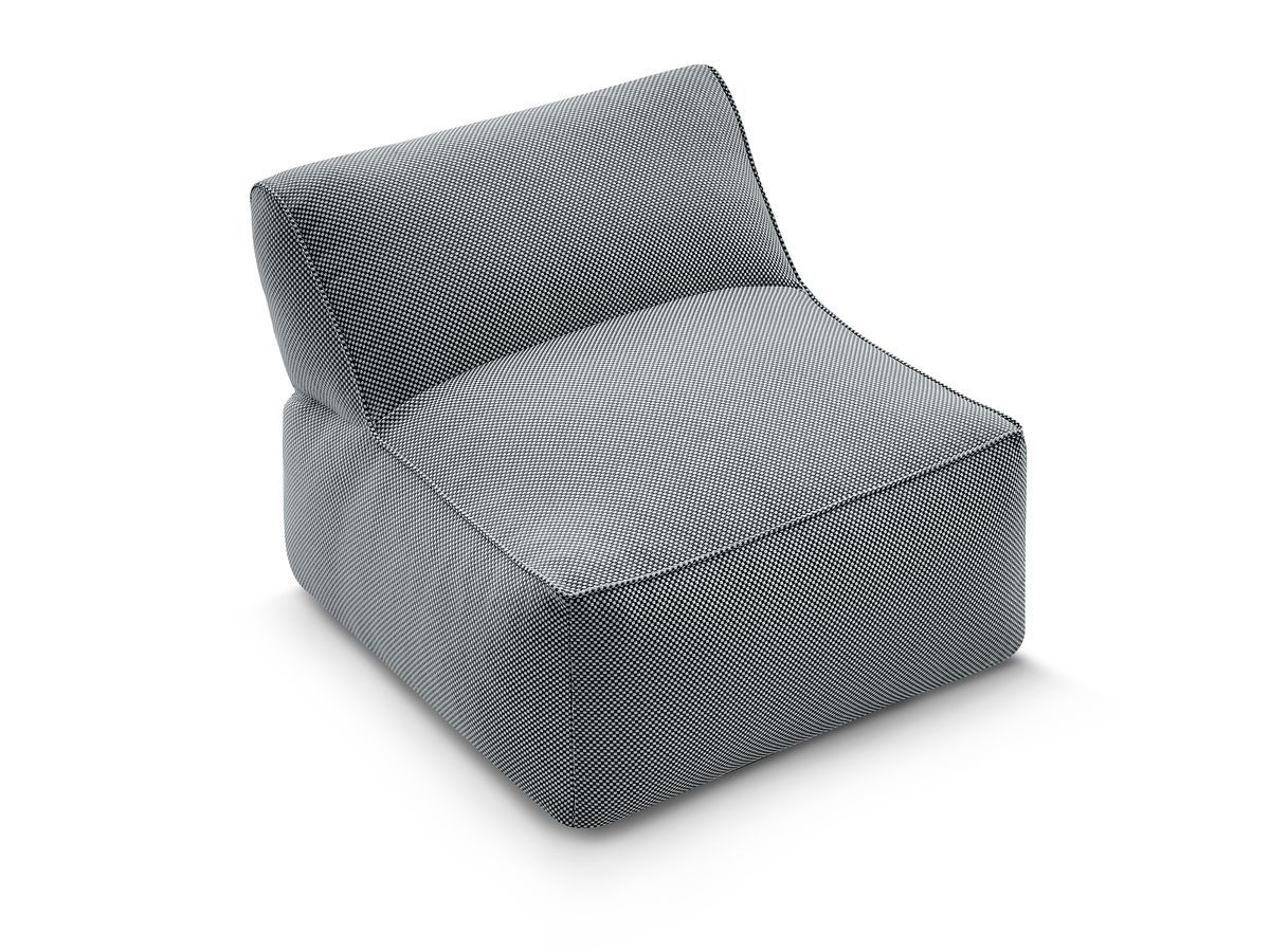 1-zits fauteuil zonder armleuningen voor modulaire tuinbank RIVIERA in gemêleerde stof