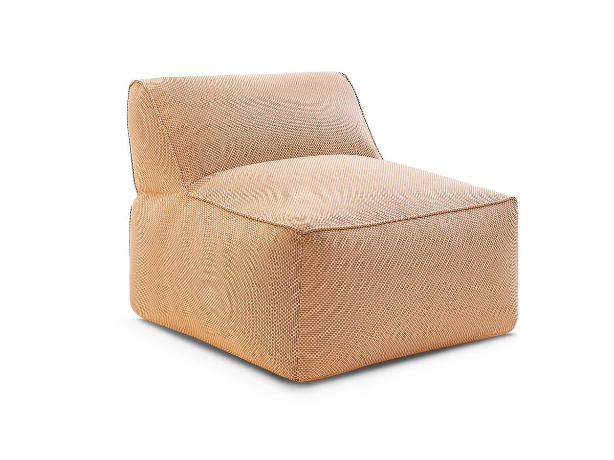 1-zits fauteuil zonder armleuningen voor modulaire tuinbank RIVIERA in gemêleerde stof