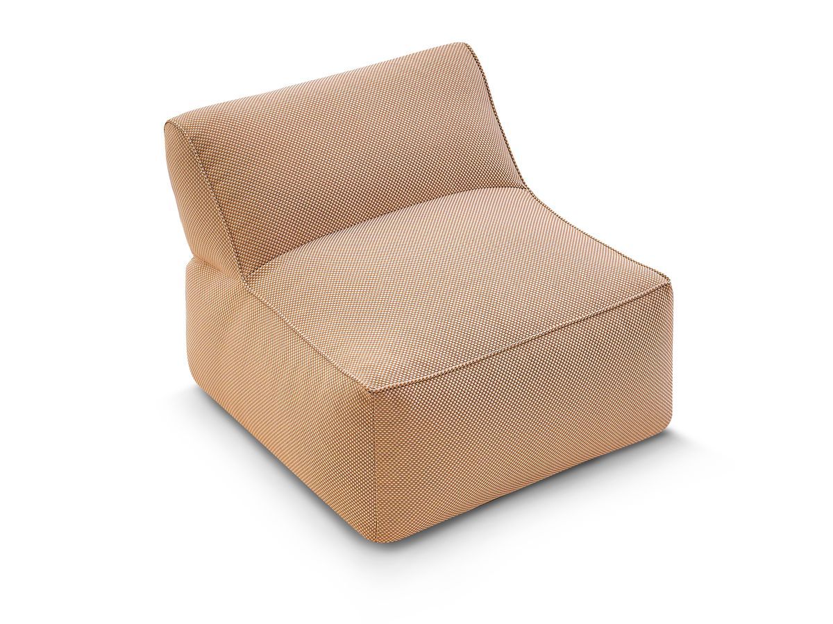1-zits fauteuil zonder armleuningen voor modulaire tuinbank RIVIERA in gemêleerde stof