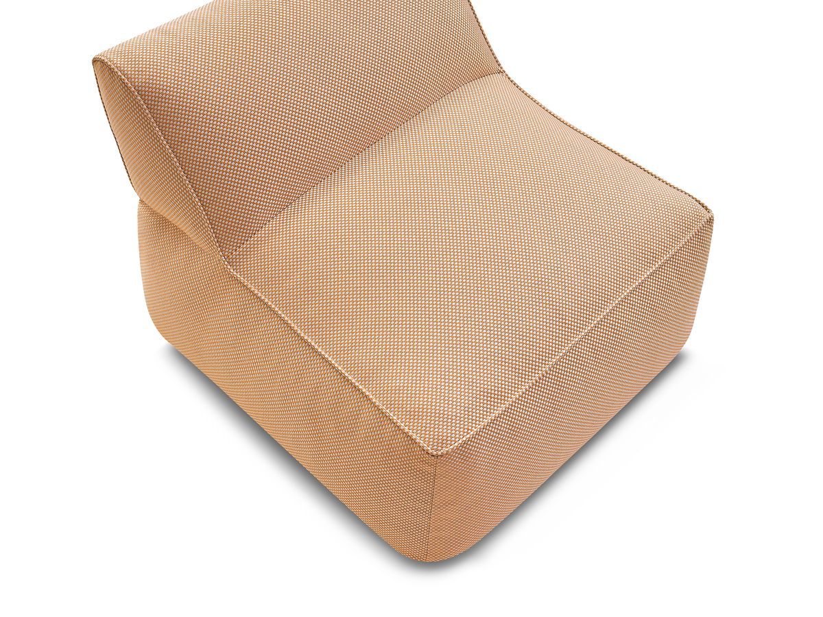 1-zits fauteuil zonder armleuningen voor modulaire tuinbank RIVIERA in gemêleerde stof