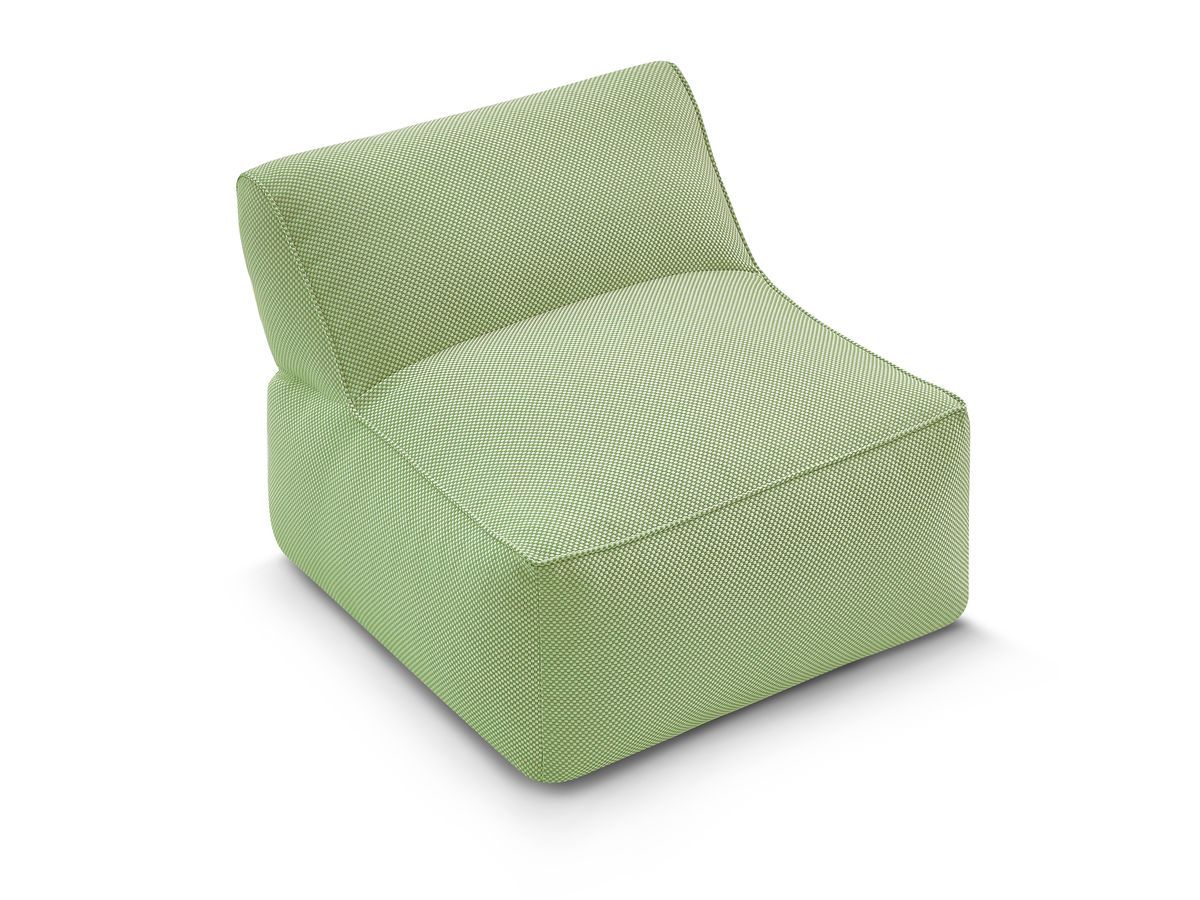 Chauffeuse 1 place sans accoudoir pour canapé de jardin modulable RIVIERA tissu chiné