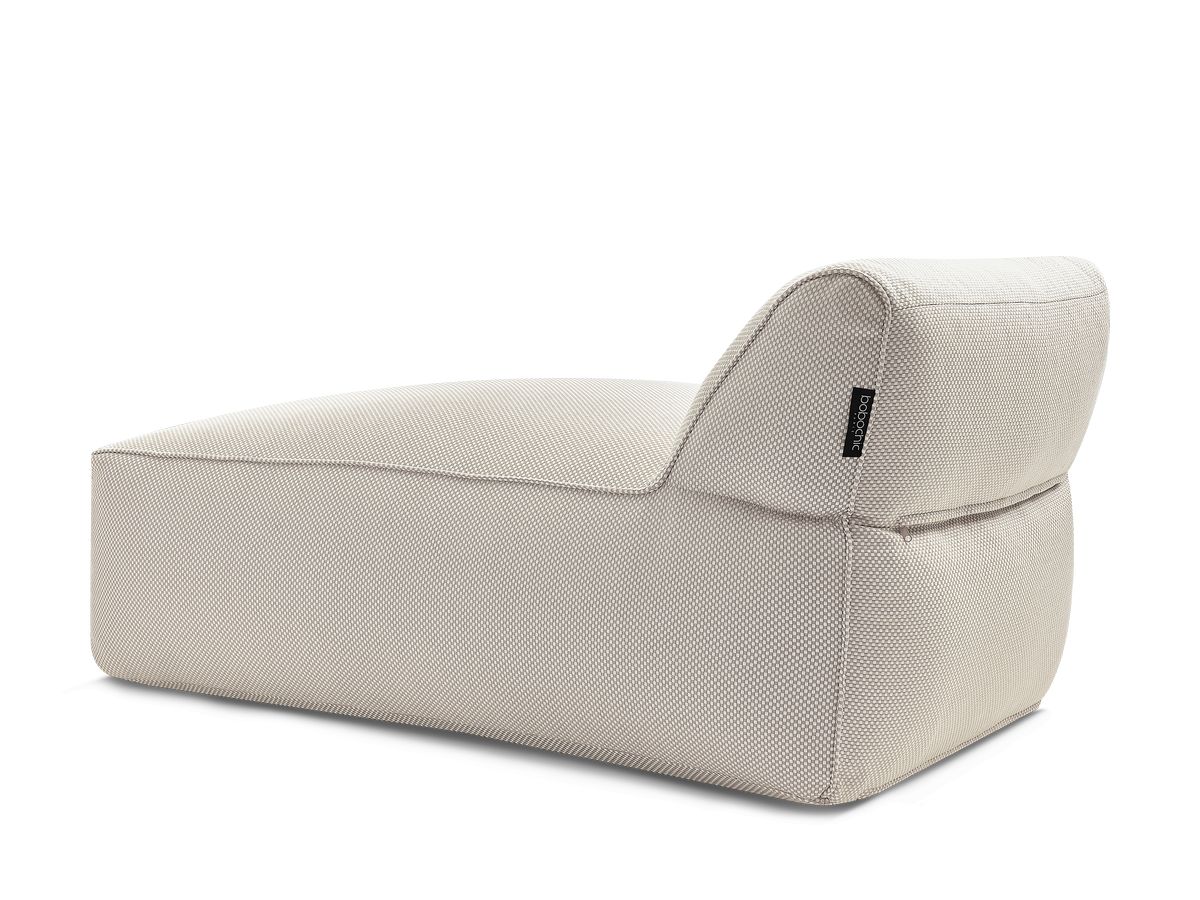 Chaise longue zonder armleuningen voor de modulaire tuinbank RIVIERA in gemêleerde stof
