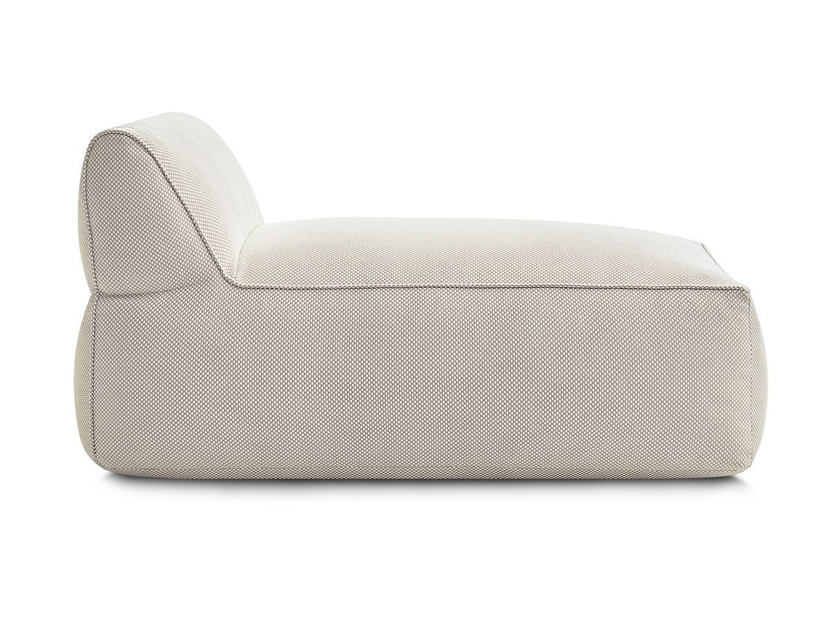 Chaise longue zonder armleuningen voor de modulaire tuinbank RIVIERA in gemêleerde stof