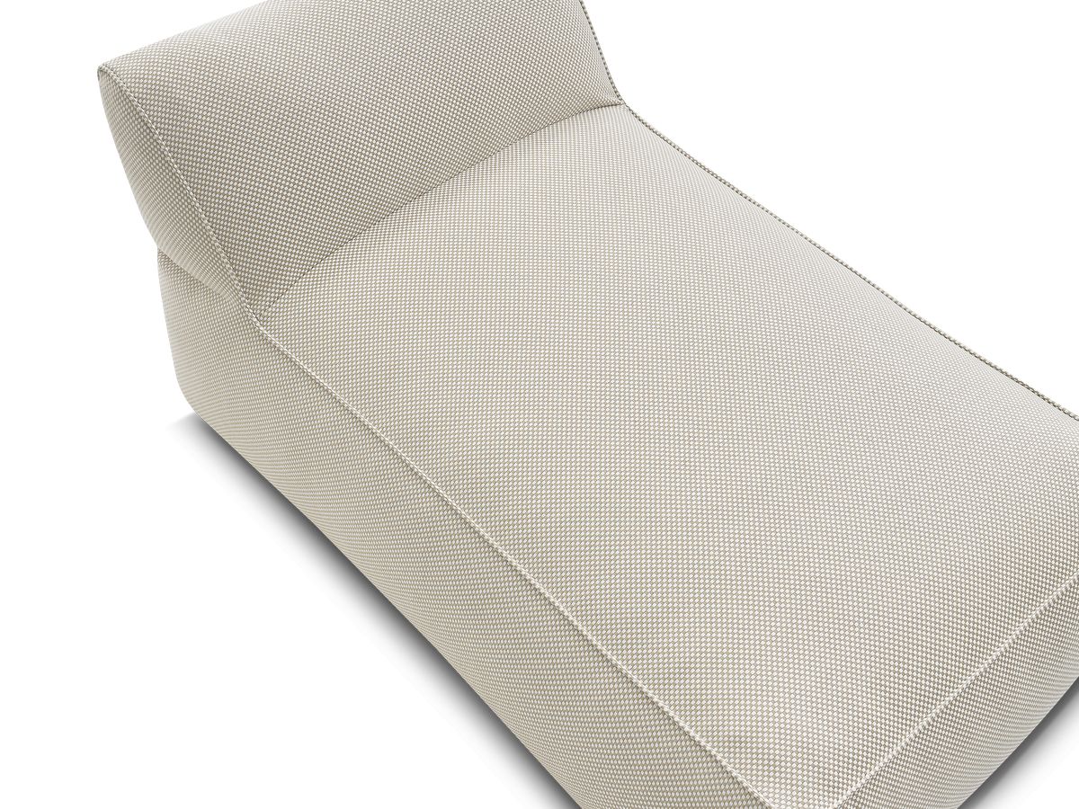 Chaise longue zonder armleuningen voor de modulaire tuinbank RIVIERA in gemêleerde stof