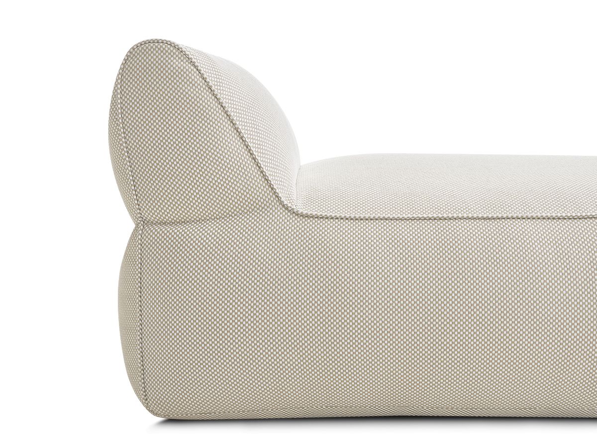 Chaise longue zonder armleuningen voor de modulaire tuinbank RIVIERA in gemêleerde stof