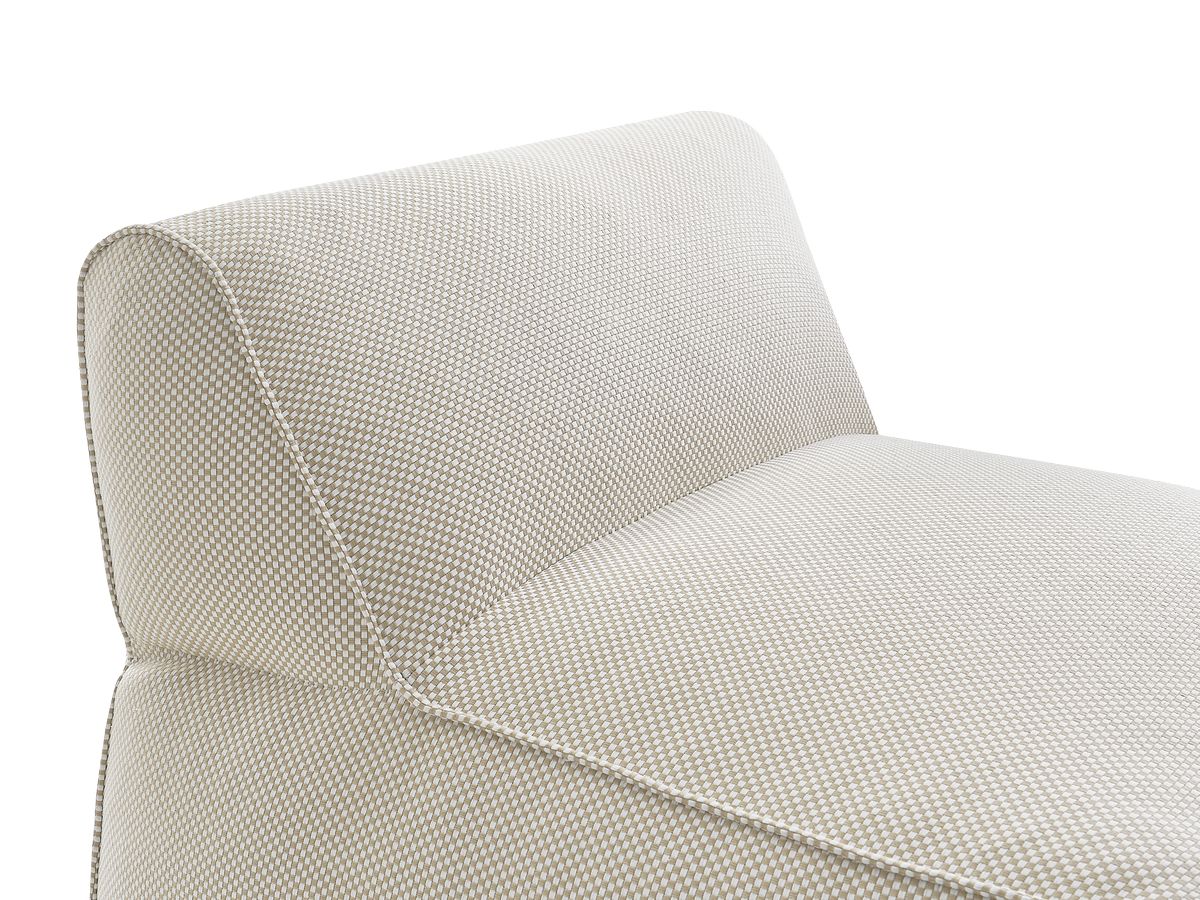 Chaise longue zonder armleuningen voor de modulaire tuinbank RIVIERA in gemêleerde stof