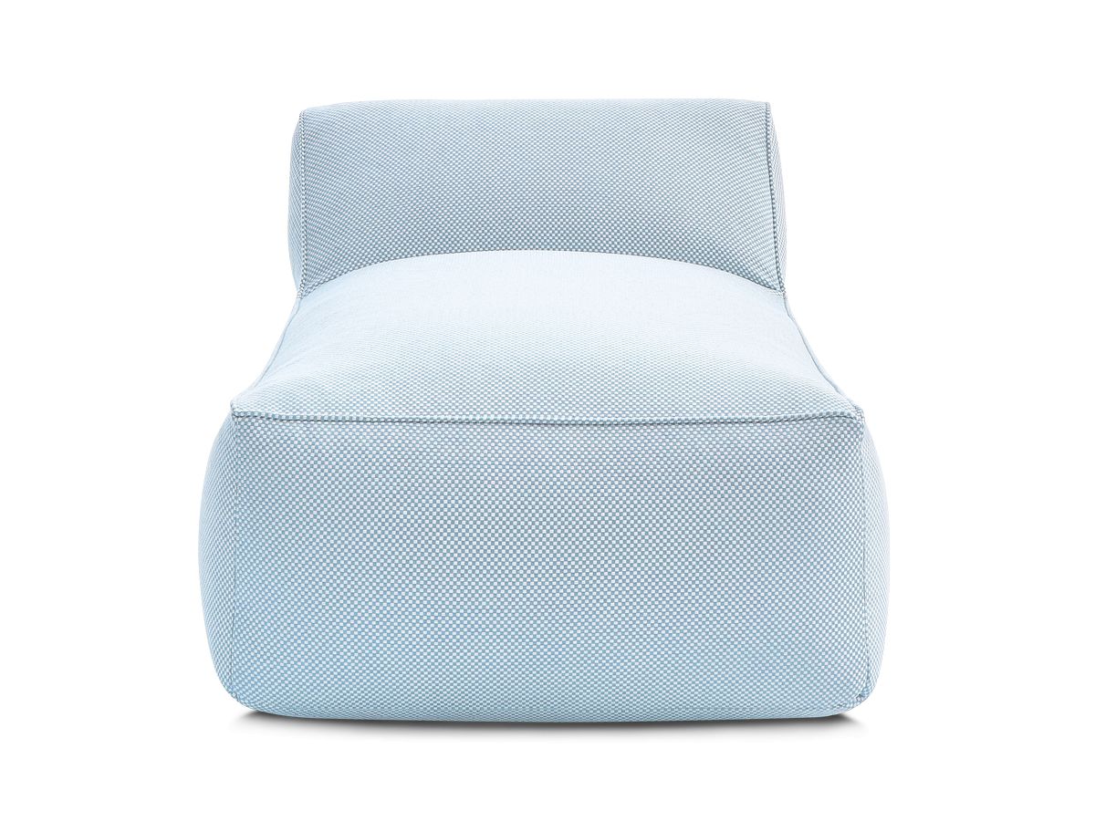 Chaise longue zonder armleuningen voor de modulaire tuinbank RIVIERA in gemêleerde stof