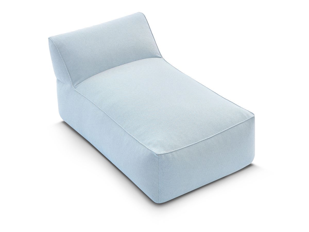 Chaise longue zonder armleuningen voor de modulaire tuinbank RIVIERA in gemêleerde stof