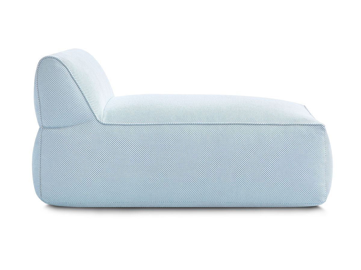 Chaise longue zonder armleuningen voor de modulaire tuinbank RIVIERA in gemêleerde stof