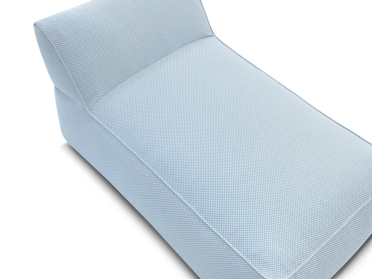 Chaise longue zonder armleuningen voor de modulaire tuinbank RIVIERA in gemêleerde stof