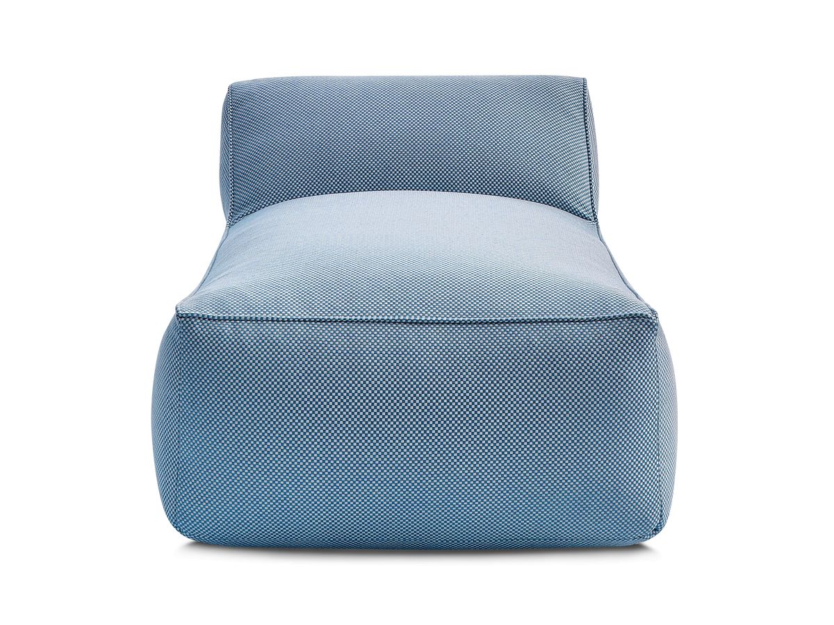 Chaise longue zonder armleuningen voor de modulaire tuinbank RIVIERA in gemêleerde stof