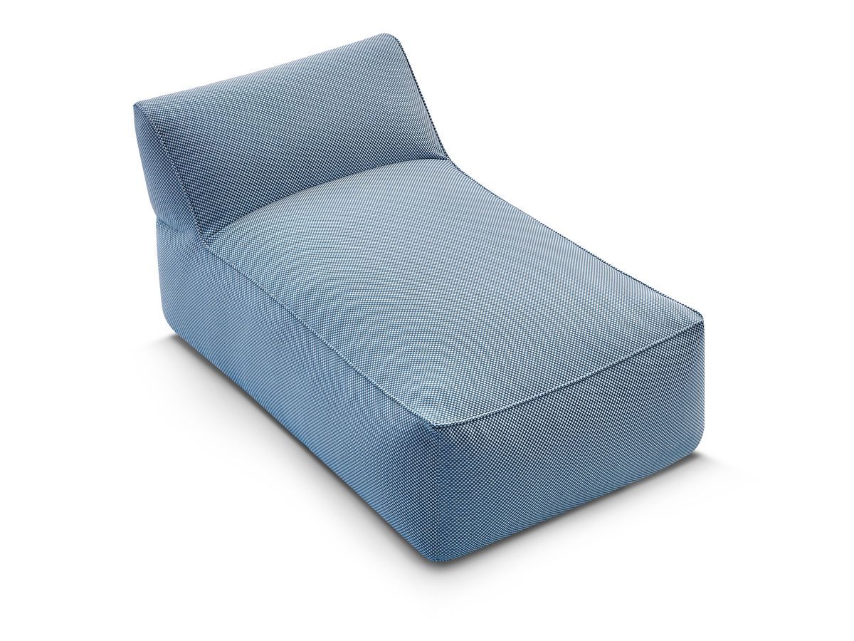 Chaise longue zonder armleuningen voor de modulaire tuinbank RIVIERA in gemêleerde stof