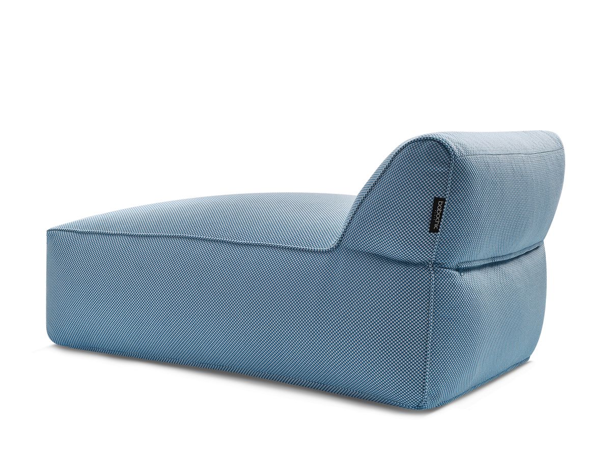 Chaise longue zonder armleuningen voor de modulaire tuinbank RIVIERA in gemêleerde stof