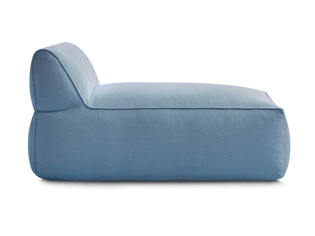 Chaise longue zonder armleuningen voor de modulaire tuinbank RIVIERA in gemêleerde stof