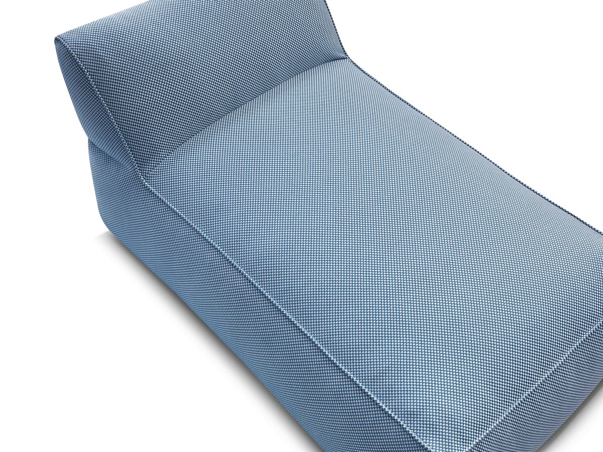 Chaise longue zonder armleuningen voor de modulaire tuinbank RIVIERA in gemêleerde stof