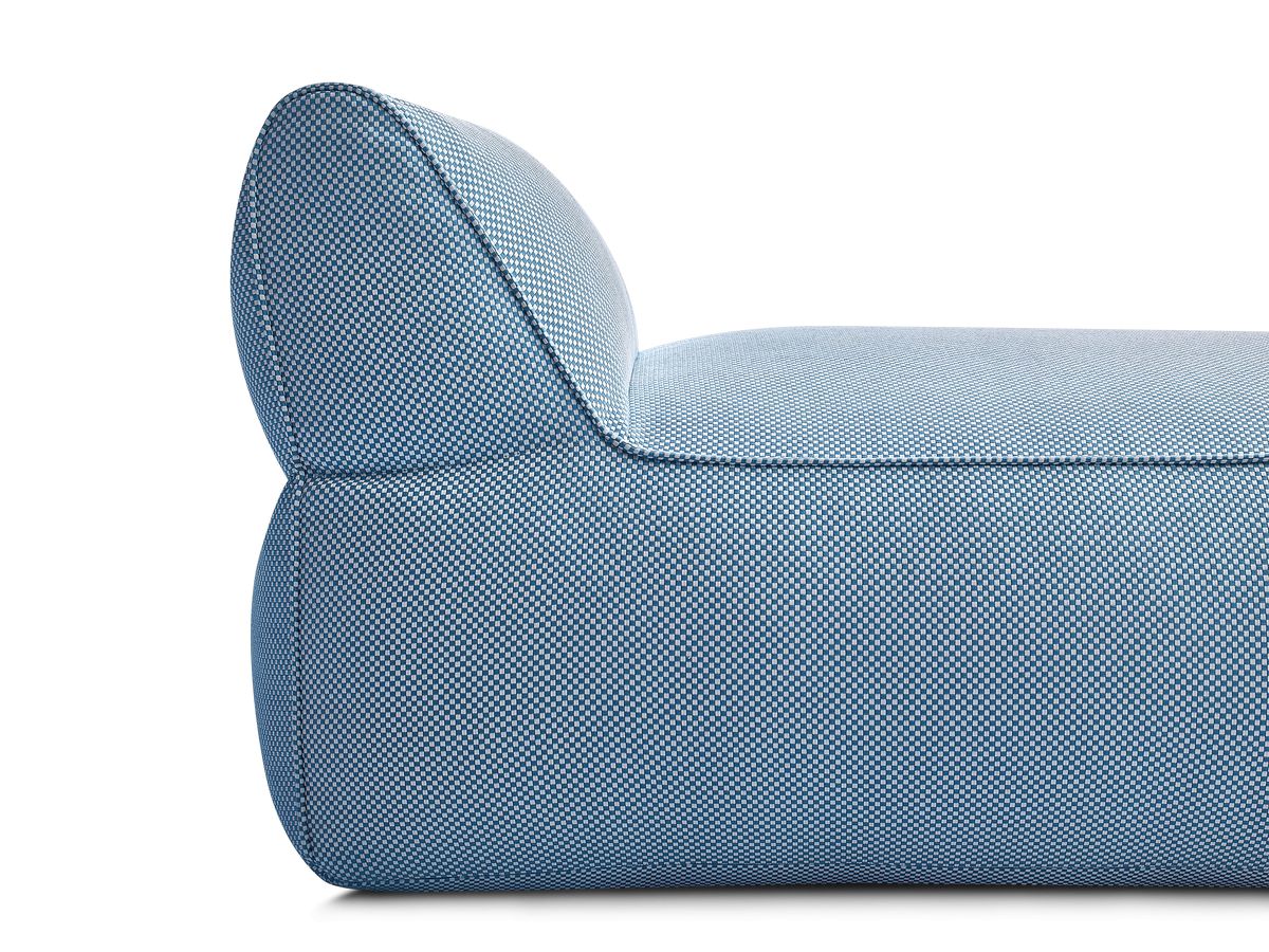 Chaise longue zonder armleuningen voor de modulaire tuinbank RIVIERA in gemêleerde stof